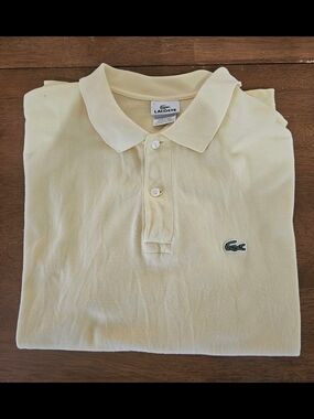 Lacoste Men's Pale Yellow Classic Cotton Polo Size 7 XL XXL